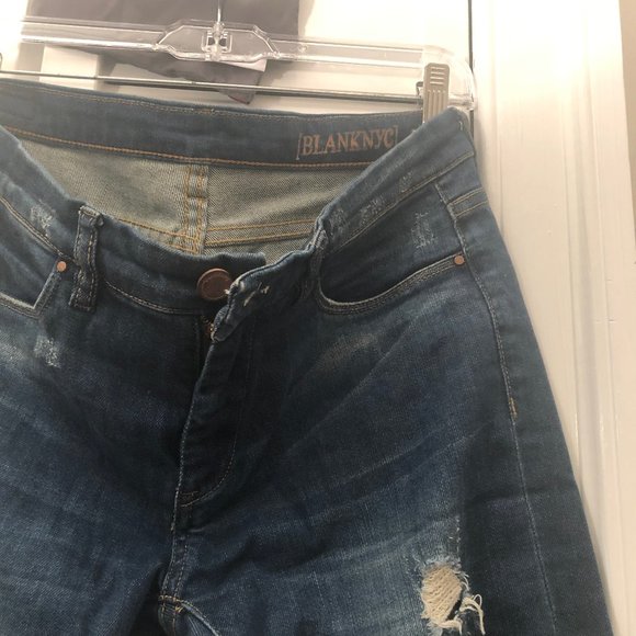 BlankNYC women skinny distressed jeans leg zip - Picture 2 of 7